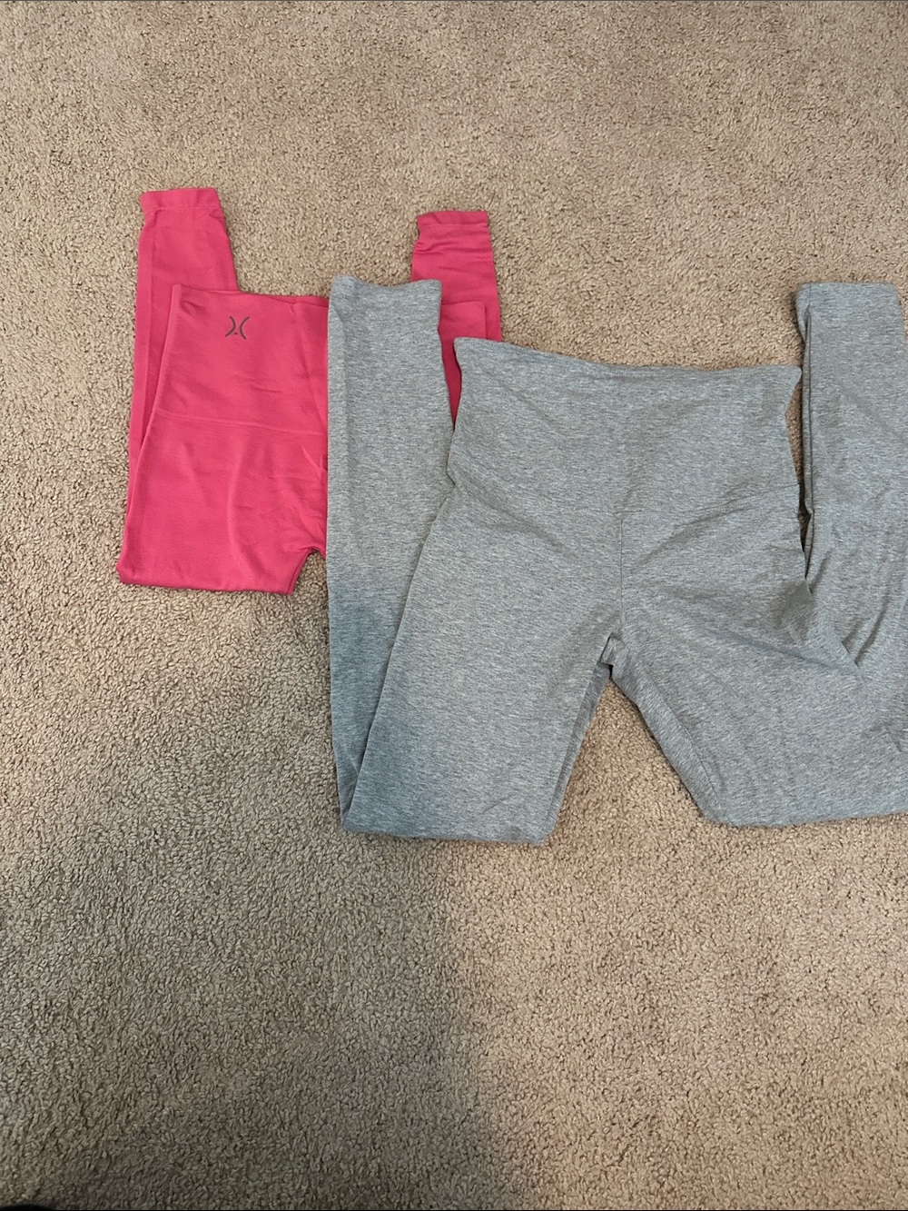 Women's High-Rise Stretch Leggings - Pink & Heather Gray